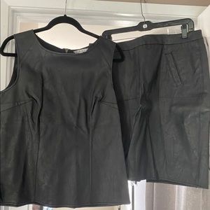 Cabi faux leather shell & skirt set